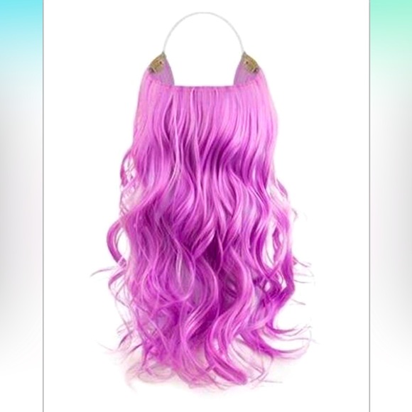 "HIDDEN HALO" CURLY - 18" HEAT-FRIENDLY SYNTHETIC EXTENSIONS (Purple Orchid) - Picture 1 of 8